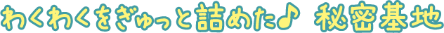 わくわくをぎゅっと詰めた♪ 秘密基地